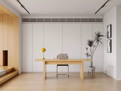 Modern living room dining room interior scenes 397 3D model