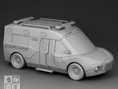 Futuristic Ambulance 3D print model