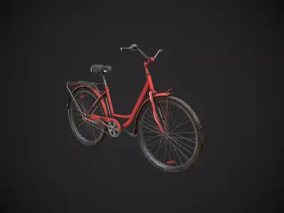 Abandoned Rusty Bicycle - Textured  Low-poly 3D model