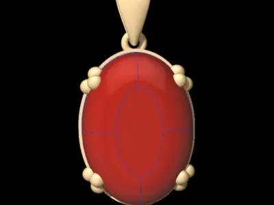 Luxury Classic Pendant Red Opal 3D print model