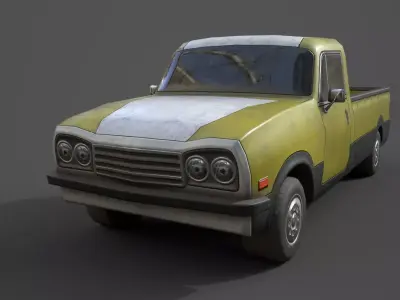 Generic PickUp Yellow Low-poly 3D model