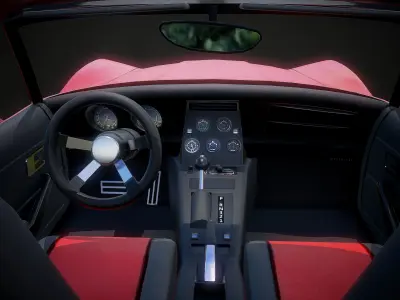 American race car Low-poly 3D model