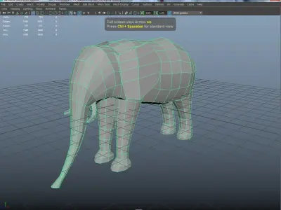 Elephant Low Poly Low-poly 3D model buy