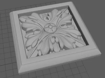 rosette decorative box with flower 3D model