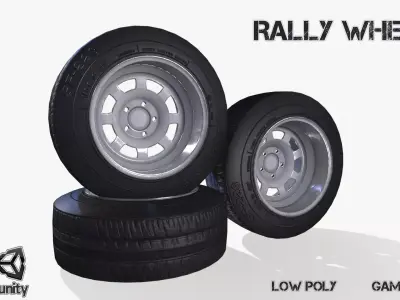 Rally wheel FS - 228 Low-poly 3D model