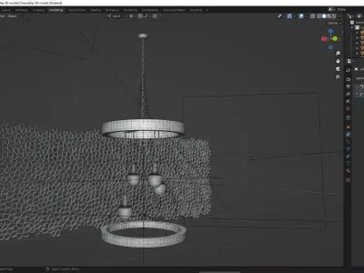 Chandelier Copper Mesh 3D model