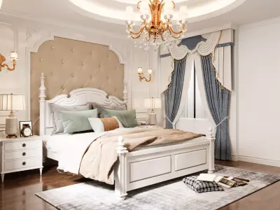French Style Bedroom 3D Model  3D model