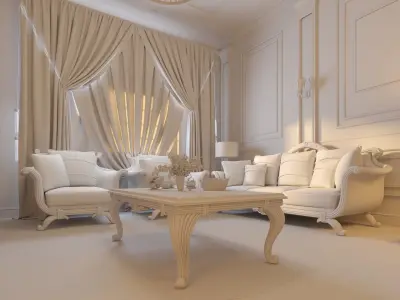  Classic Interior - Classic Living room - Sitting Room  3D model