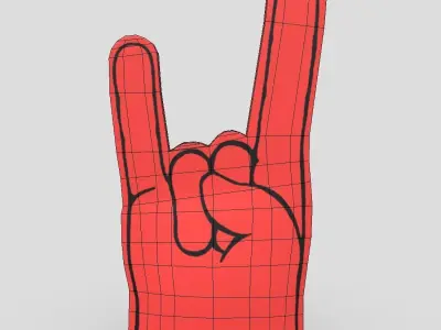 Foam Finger 3 Low-poly 3D model