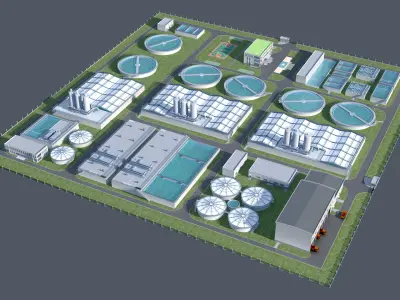 Water and Sewage Treatment Plants 3D model