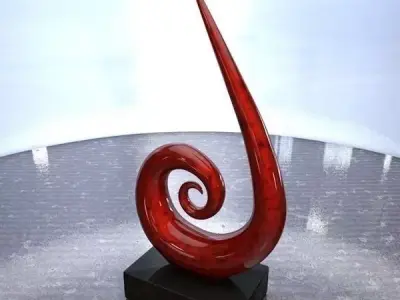 Abstract red flame home decoration 3D model