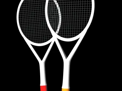 Racket two tennis rackets Low-poly 3D model