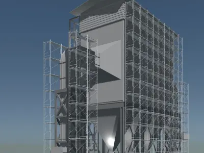 Industrial building in construction scene 25i18 3D model