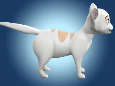 Cartoon Cat Low-poly 3D model