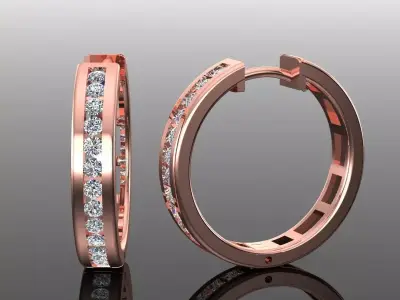 Women Diamond Earrings 3D print model 35