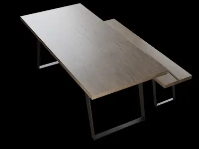 Dining Table Set-08 Low-poly 3D model