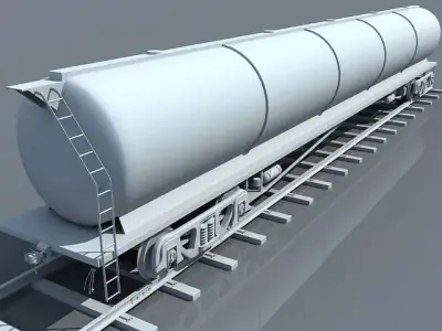 Detailed No Texture Tanker Car 3D model