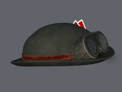 Hat old Card style Low-poly 3D model