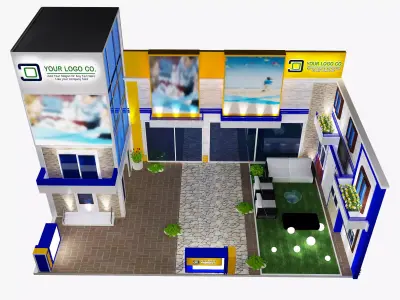  Booth Exhibition Stand a488 3D model