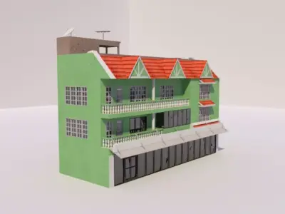 Townhouse building 3D model