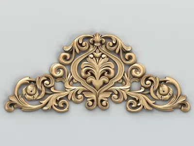 Carved decor central 009 3D model