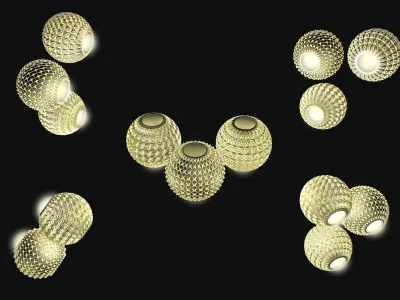 Golden balls lighting 3D model