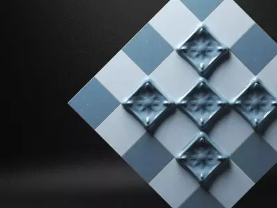 Ceramic blue tile - Casa Batllo - Gaudi 3D model