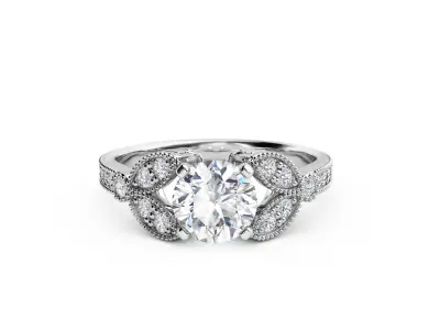 ZRP013 person engagement ring in rose gold 3D print model