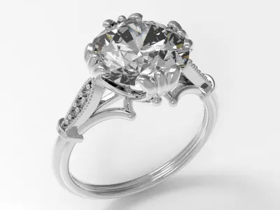 solitaire ring 3D print model 9