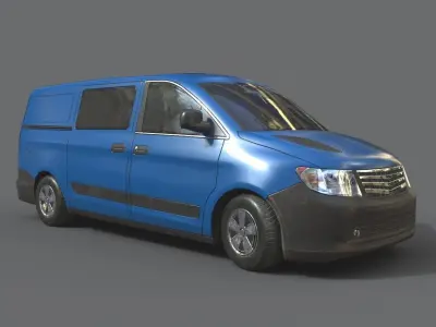 Generic Minivan Blue  Low-poly 3D model