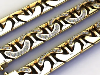 LUXURY chain bracelet necklace Just STL 3D model
