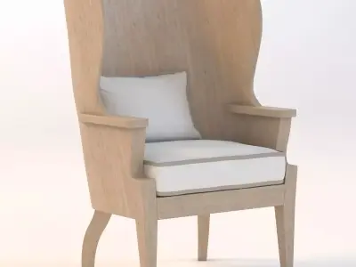Formations Wooden Barrel Wing Chair 3D model
