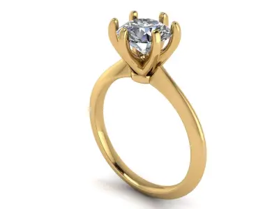 Solitaire Diamond Engagement Ring R2 3D print model