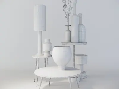 Pols Potten Marble Look Side Table White by Amara 3D model