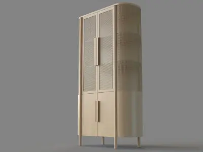 Fields Natural Storage Cabinet 3D model