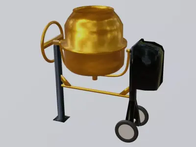 Concrete mixer Obj and Blend 3D model