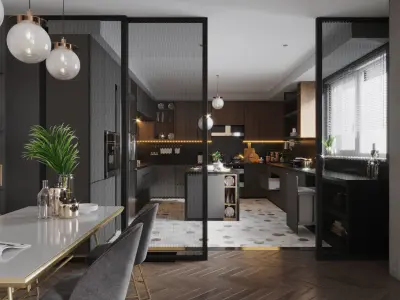 Luxury Modern Kitchen Design 3D model