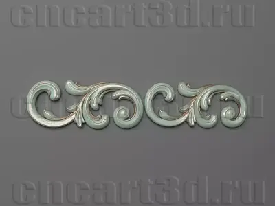Onlay two ornate scrolls 3D print model