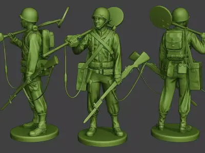 American engineer soldier ww2 Stand2 A9 3D print model