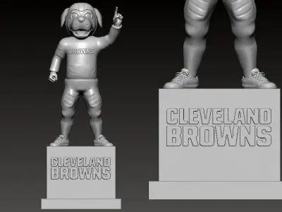NFL - CLEVELAND BROWNS FOOTBALL MASCOT STATUE - 3D PRINT 3D print model
