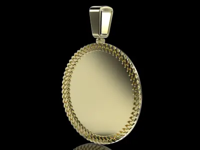 Cuban Link pendant 3 inchs with 2 sizes bails 3D print model