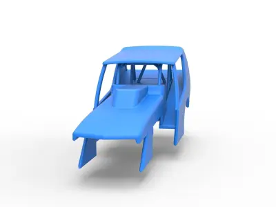 Shell of Vintage Northeast Dirt Modified stock car Scale 1 to 25 3D print model