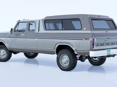 1978 F350 SuperCab with Bed Cap 3D model
