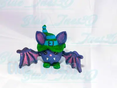 CROCHETD KNITTED SPOOKY BAT PRINT IN PLACE 3D print model