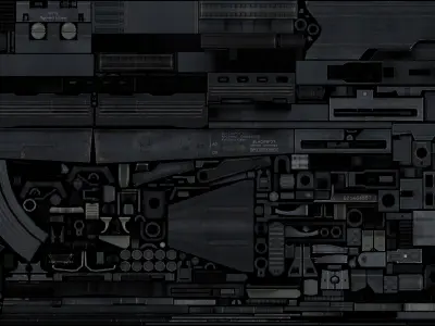 16-AK-103-gun model 3d game ready model Low-poly 3D model Low-poly 3D model