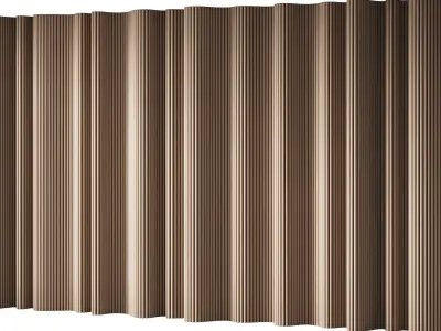 434 wall composition 15 wave fluted wood Reeded Panels 02 3D model