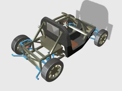 Very small and light sport car concept 3D model