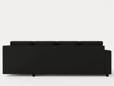 Crazy U Sofa Small Divan Left Black Artificial Leather Low-poly 3D model