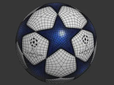 UEFA Champions League Ball 3D Model Low-poly 3D model