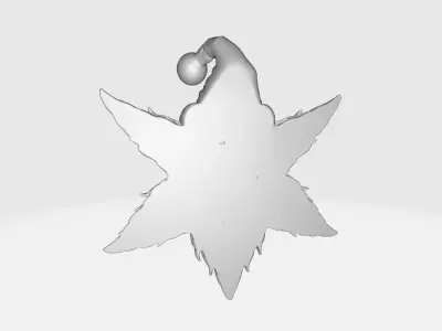 Whimsical Santa Star Festive Holiday Ornament Christmas 3D print model
